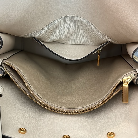 Tori Burch Lee Radziwill Double Medium Bag in gorgeous cream-colored leather!! - Picture 4 of 11